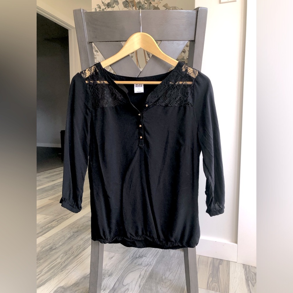 Black Vero Moda 3/4 sleeve top